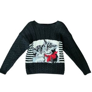Jennifer Reed Knotted By Hand Cat Sweater Size M